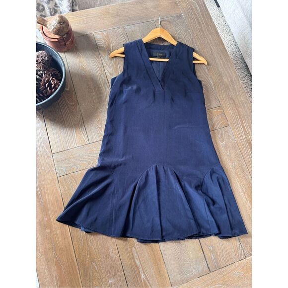 J Crew Navy Blue Flounce Dress Size Small - Picture 6 of 10